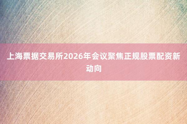 上海票据交易所2026年会议聚焦正规股票配资新动向